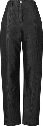 Alberta Ferretti Elegante broek met hoge taille - Dames - Broeken - Zwart - S - Katoen - Broeken