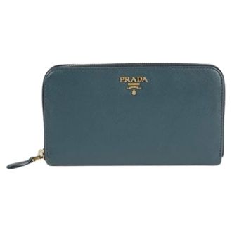 Prada Pre-owned Wallets, female, Blue, Size: ONE SIZE Pre-owned 1M0506 Long Wallet