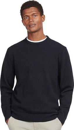 Barbour Barbour Essential Patch Crew Mens Sweater Navy : 2XL, Leather/Wool