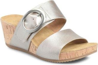 COMFORTIVA Elizabeth Platform Wedge Slide Sandal in Grey Gold at Nordstrom, Size 9.5