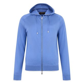 Moorer Dames, Sweatshirts & Hoodies, Blauw, Maat: XS Katoen