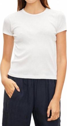 Velvet Brenny Ribbed Crewneck Top In White