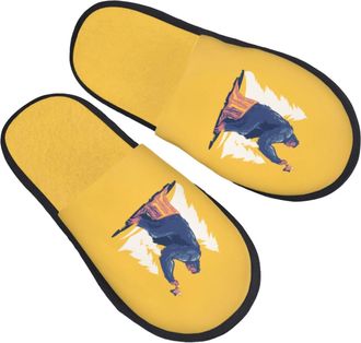 Generic Slippers Walking Sasquatch Playing With Butterflies Fluffy Cotton Slippers Portable Sliders For Big Kid Home Adult L