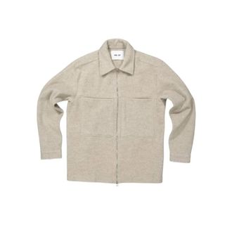 Nn.07 Zachte Merinowollen Ritsjas - Heren - Zomerjassen - Beige - L - Wol - Jassen