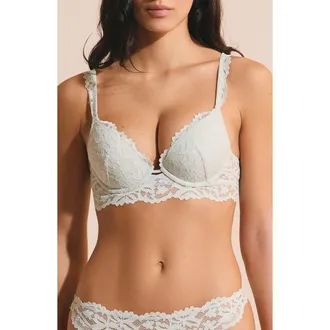 Etam Legende Lace Unerwire Bra in Blue Green at Nordstrom, Size 32B