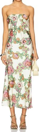 Misa Thara Midi Dress In Floral Lattice