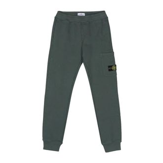 Stone Island Cotton Fleece Trousers - male - Stone Island - Sweatpants - Green - 8 Y - Kids