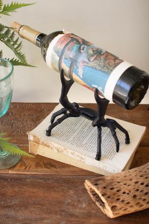 Kalalou Cast Iron Crab Wine Bottle Holder