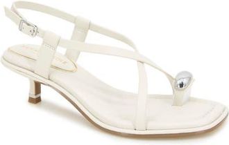 Kenneth Cole Geala Slingback Kitten Heel Sandal in Cream Leather at Nordstrom, Size 9.5