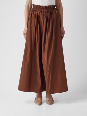 Herno High-Waisted A-Line Midi Skirt in Taffeta with Elasticated Waistband