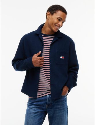 Tommy Hilfiger Mens Tommy Jeans Boxy Brushed Waffle Shirt - Dark Blue - XXL