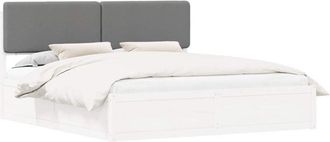 vidaXL Bed Frame with Upholstered Headboard Light Grey 200 x 200 cm vidaXL
