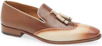 Mezlan Jucar Wingtip Tassel Loafer in Bone/Chocolate at Nordstrom Rack, Size 10.5