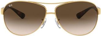 Ray-Ban 67mm Gradient Pilot Sunglasses in Arista /Brown at Nordstrom