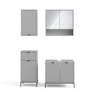 Vicco Conjunto De Muebles De Ba&ntilde;o Eliza, Gris, 4 Piezas