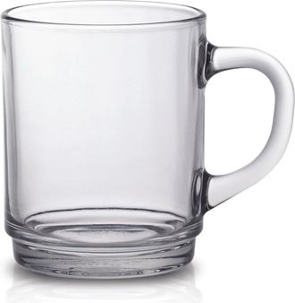 Duralex Versailles 8.75 oz Mugs for Hot or Cold Beverages, Set of 6