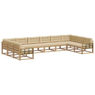 vidaXL Conjunto De Sof&aacute;s De Exterior 10 Uds. Y Beige Vidaxl
