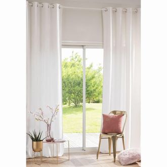 Maisons du monde Cortina de ojales de terciopelo color crudo 140x300 - la unidad