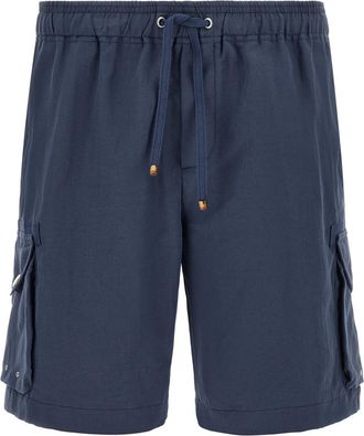 Brunello Cucinelli Navy Blue Relaxed Shorts