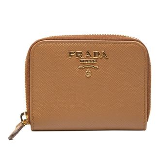 Prada Brown Leather Coin Purse/Coin Case (Pre-Owned)