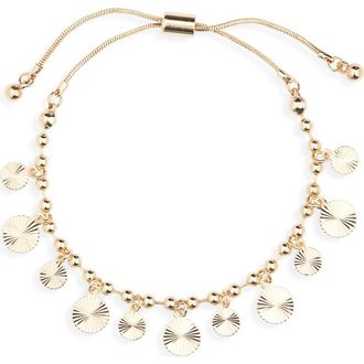 Panacea Disc Charm Slider Bracelet in Gold at Nordstrom Rack