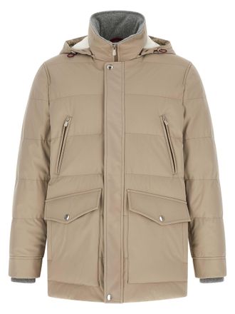 Brunello Cucinelli Beige Polyamide Mens Parka