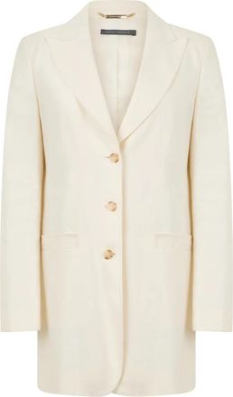Alberta Ferretti Klassieke jas - Dames - Mantel - Beige - M - Leer - Jassen