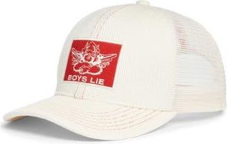 Boys Lie Scarlet Thread Trucker Hat in Off White at Nordstrom Rack