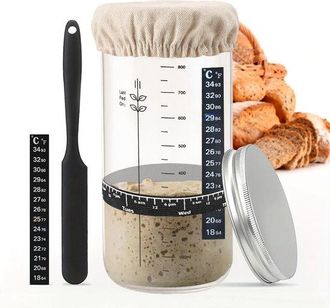 OEM Kit De Iniciaci&oacute;n De Masa Madre, Fermentador Casero, Kit Sencillo De Masa Madre, Elaboraci&oacute;n De Pan, Vidrio, Transparente
