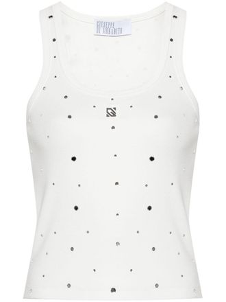 Giuseppe Di Morabito crystal-embellished tank top - White