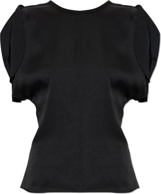 Victoria Beckham Overhemden, Dames, Zwart, S, Satijn, Mouwloze Satijnen Top