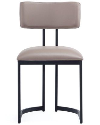 Manhattan Comfort Set Of 2 Juno Metal Vegan Leather Side Chairs