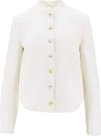 Emporio Armani Linnen Blend Jas - Dames - Zomerjassen - Beige - XL - Linnen - Jassen