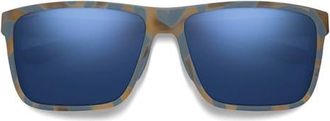 Smith Riptide 61mm Polarized Sport Square Sunglasses in Flint /Tarmac Tortoise /Blue at Nordstrom