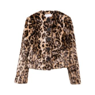 House of Sunny Leopard Print Cropped Jacket