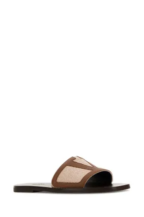 Valentino Garavani 6y2s0j72jhb Zs5 Naturaletobacco Slippers Flat Shoes