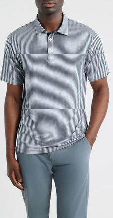 Swannies Smith Stripe Performance Golf Polo in Navy-White at Nordstrom, Size Xx-Large