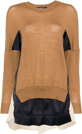 Undercover Maglione con inserti a contrasto - Marrone