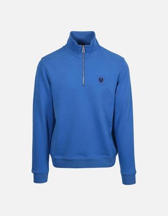 Belstaff Mens BELSTAFF HALF ZIP SWEATSHIRT MARINE BLUE - Navy - Size: 38