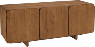 Macabane Aparador de 3 puertas, 120 x 40 cm, de madera de teca reciclada