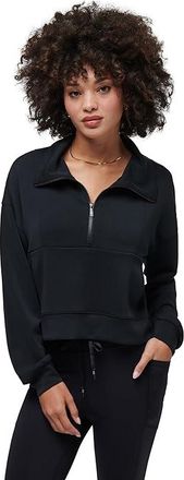 Travis Mathew Skyloft Soft 1/2 Zip Womens Jacket Black : XXS, Elastane/Polyester/Rayon