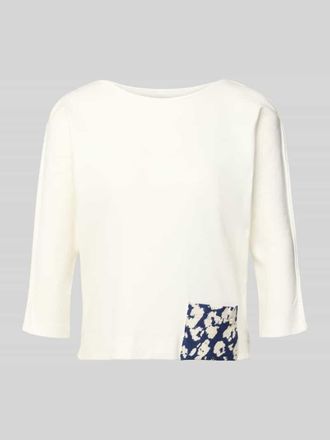 Marc Cain Regular Fit T-Shirt mit Logo-Detail in Offwhite, Gr&ouml;&szlig;e 34