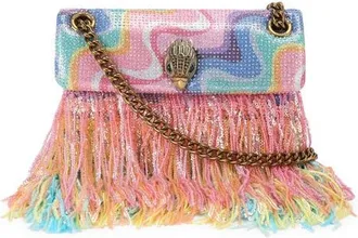 Kurt Geiger Mini Kensington Fringe Convertible Crossbody Bag in Pink Multi at Nordstrom