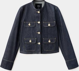 Mango Giubbotto denim tasche blu - Donna - XS - MANGO