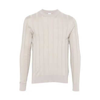 Eleventy Round-neck Knitwear, male, Beige, Size: XL Round-neck Knitwear