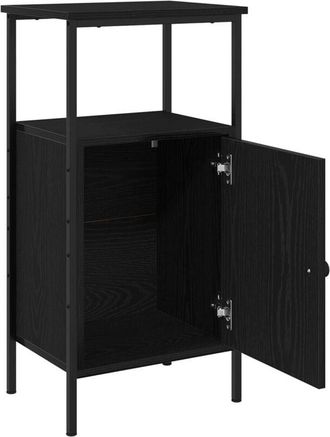 vidaXL Bedside Cabinet 2 pcs Black oak 41 x 31 x 80 cm Engineered wood vidaXL