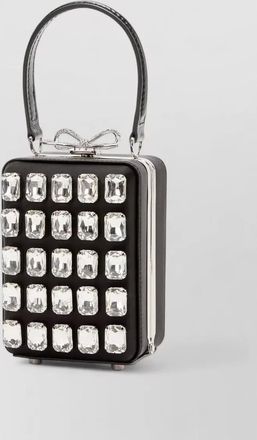 Self Portrait the bow micro satin clutch bag
