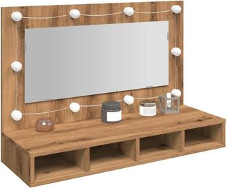 vidaXL Vidaxl - Mobile a Specchio con led Rovere Artigianale 90x31,5x62 cm