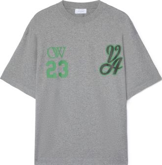 Off-white 23 Varsity Skate Short-Sleeve Tee Melange Grey OMAA120S24JER0110655