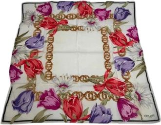 Celine Pre-owned Vintage Zijden Sjaal - Dames - Vintage Accessoires - Veelkleurig - ONE Size - Vintage